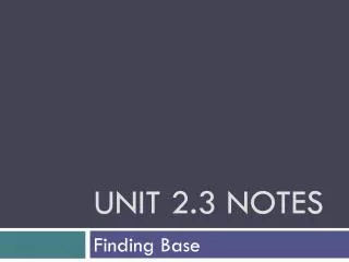 Unit 2.3 Notes