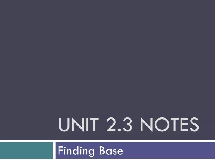 unit 2 3 notes