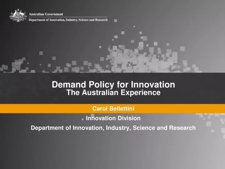 demand policy for innovation the australian experience