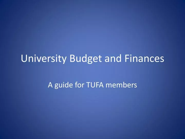 university budget and finances