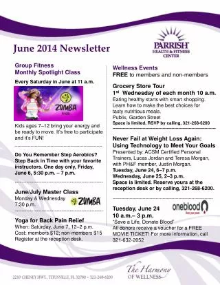 June 2014 Newsletter