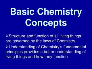 Basic Chemistry Concepts