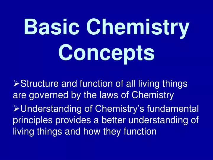 basic chemistry concepts