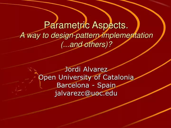 parametric aspects a way to design pattern implementation and others