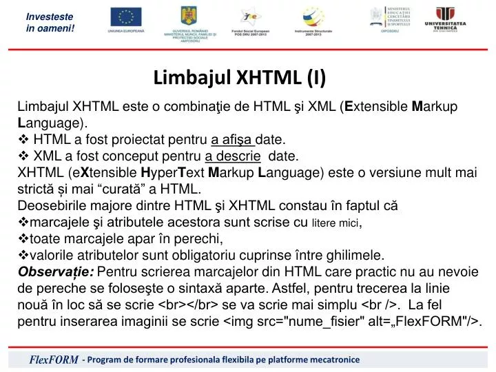 limbajul xhtml i