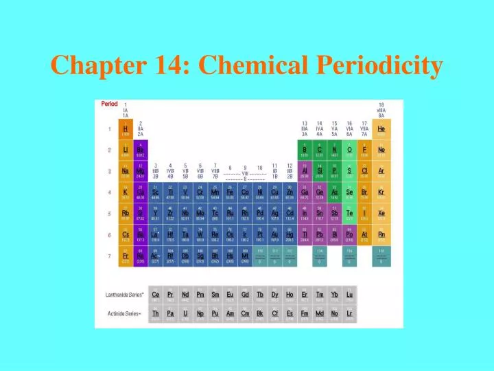 chapter 14 chemical periodicity