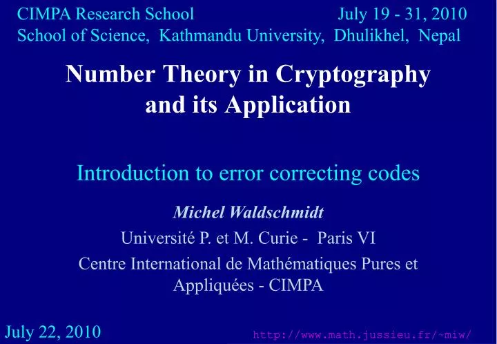 number theory in cryptography and its application