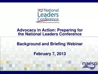 Advocacy in Action: Preparing for the National Leaders Conference Background and Briefing Webinar