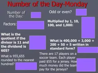 Number of the Day-Monday