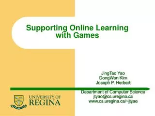 Supporting Online Learning with Games