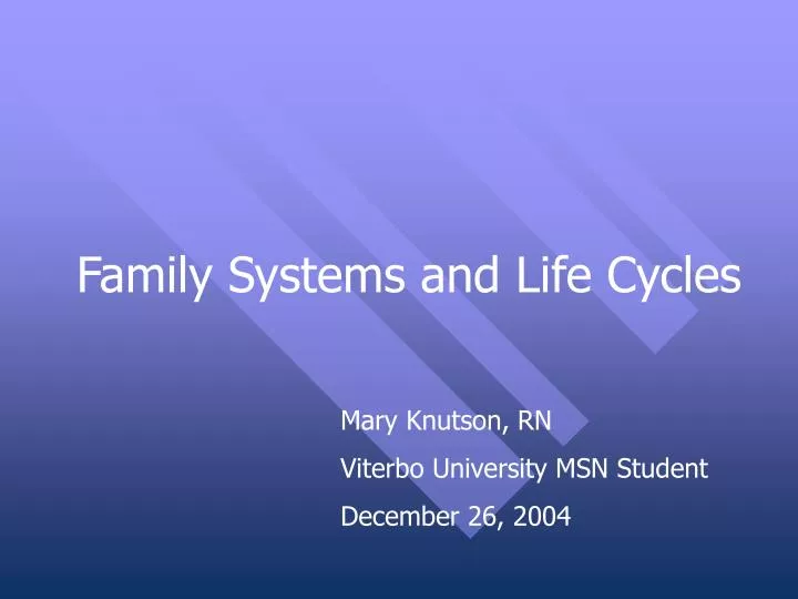 family systems and life cycles