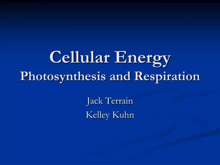 cellular energy photosynthesis and respiration