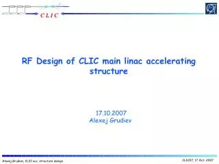 RF Design of CLIC main linac accelerating structure