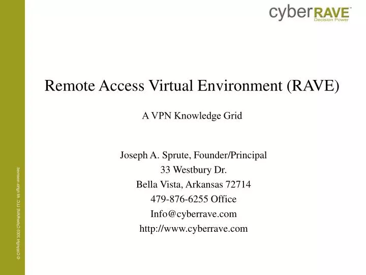 remote access virtual environment rave a vpn knowledge grid