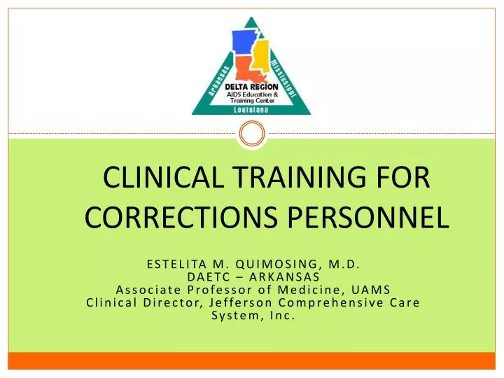 clinical training for corrections personnel