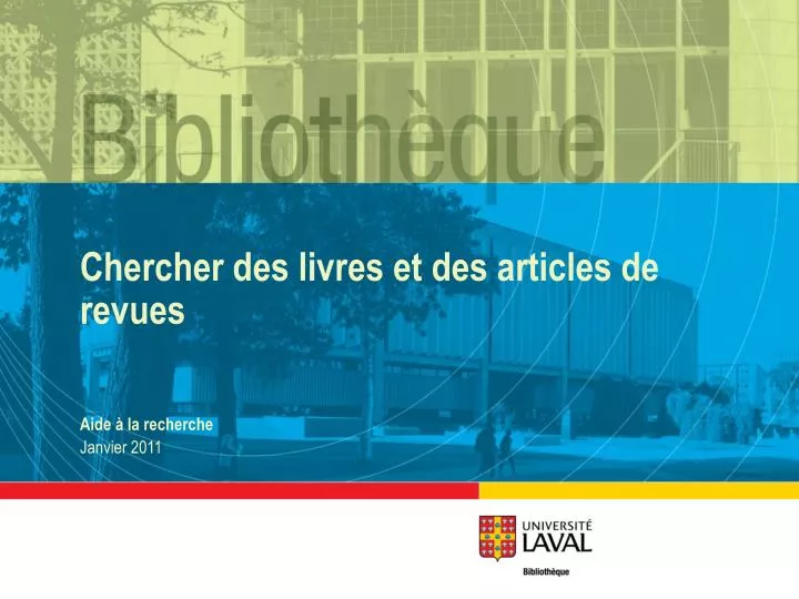 chercher des livres et des articles de revues