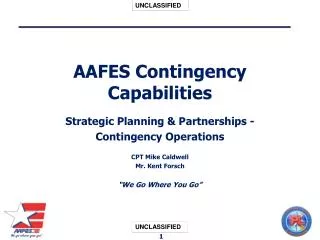 AAFES Contingency Capabilities Strategic Planning &amp; Partnerships - Contingency Operations