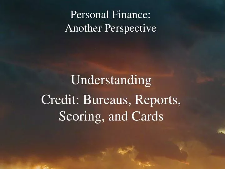 personal finance another perspective