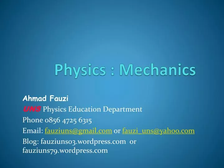 physics mechanics