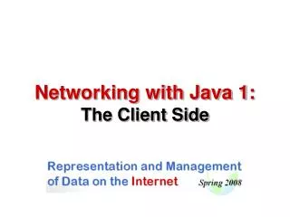 Networking with Java 1: The Client Side