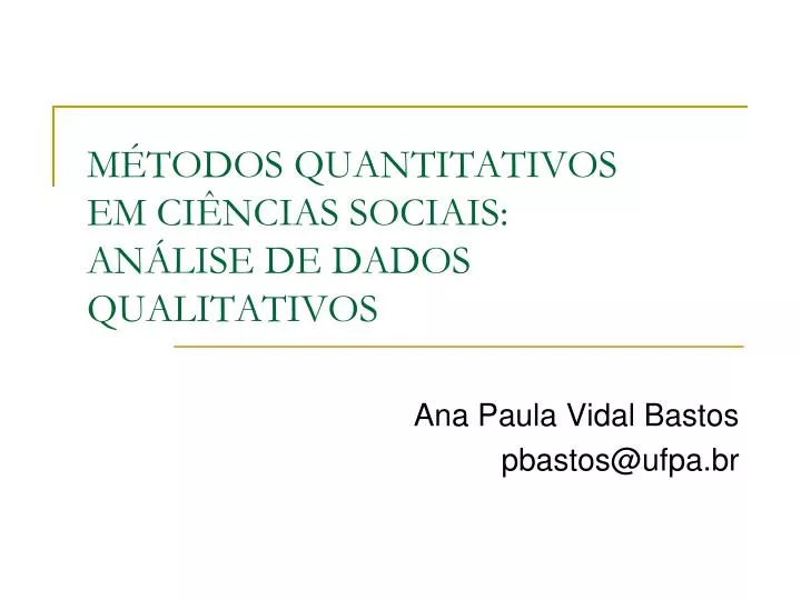 m todos quantitativos em ci ncias sociais an lise de dados qualitativos