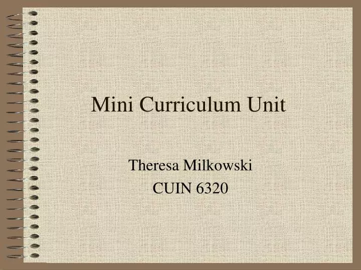 mini curriculum unit