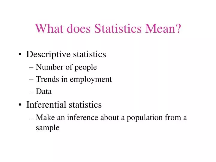 what does statistics mean