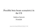 US Beta Beam Scenario Exploration: Feasibility at Fermilab & Brookhaven - slide 1