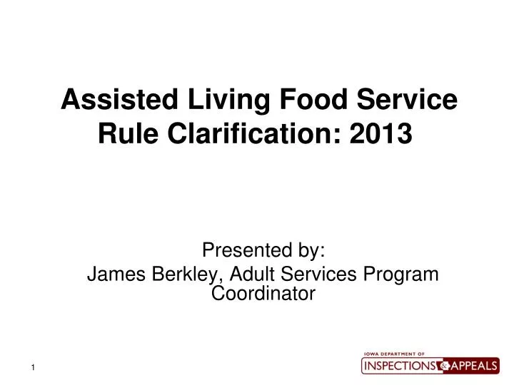 assisted living food service rule clarification 2013