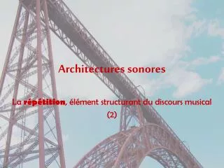 architectures sonores