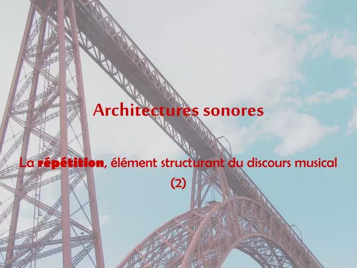 architectures sonores