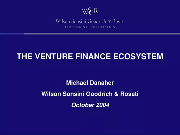 the venture finance ecosystem