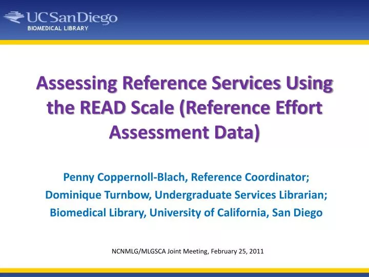 assessing reference services using the read scale reference effort assessment data