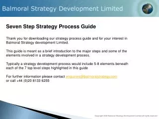 Seven Step Strategy Process Guide