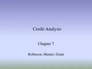 Credit Analysis