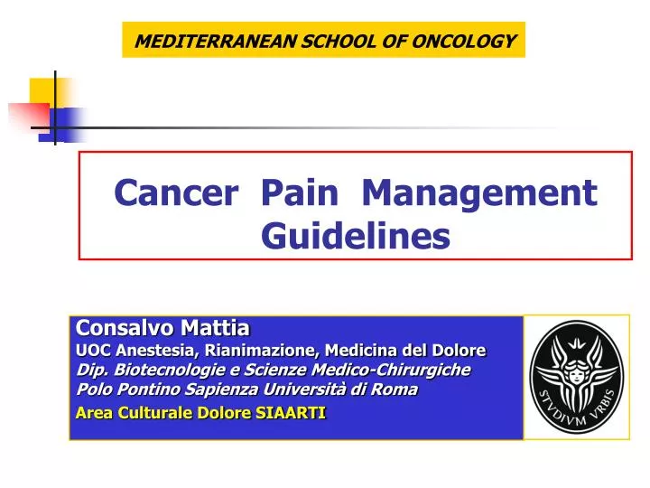 cancer pain management guidelines