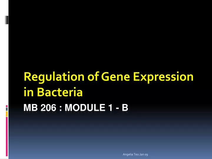 regulation of gene expression in bacteria