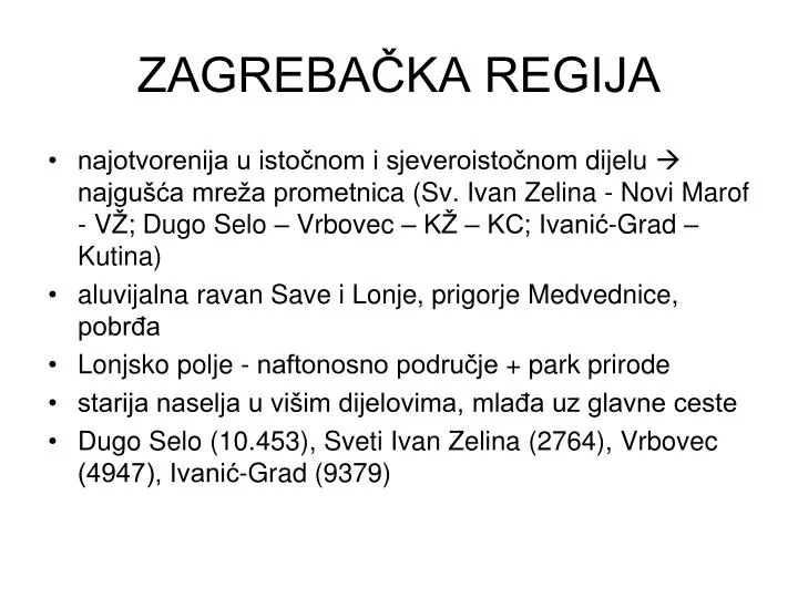 zagreba ka regija