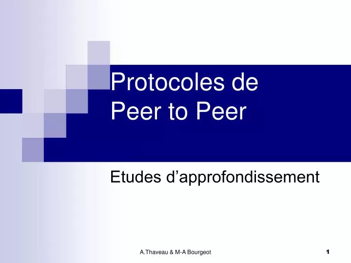 protocoles de peer to peer