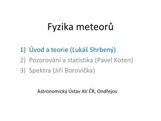 fyzika meteor
