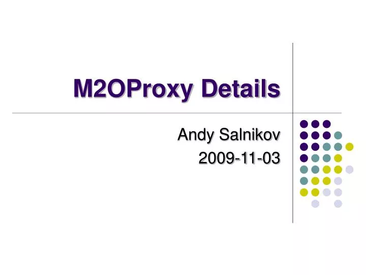 m2oproxy details