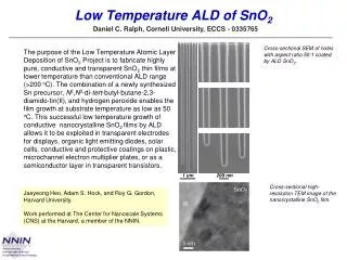 Low Temperature ALD of SnO 2