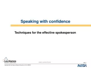 Speaking with confidence