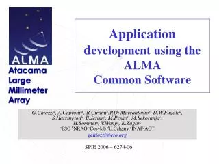 Application d evelopment using the ALMA Common Software