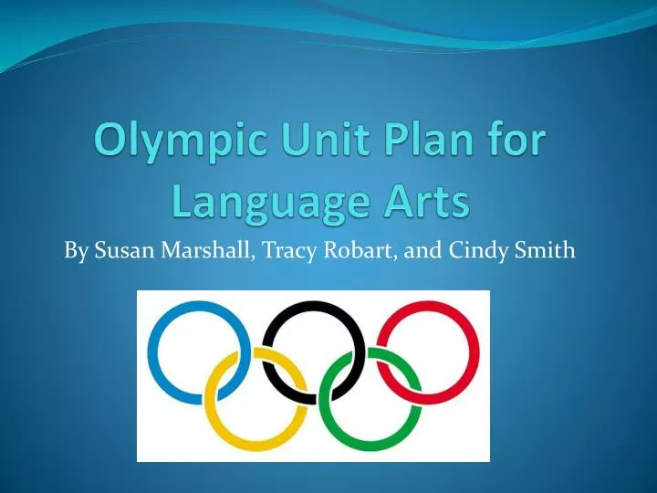 olympic unit plan for language arts