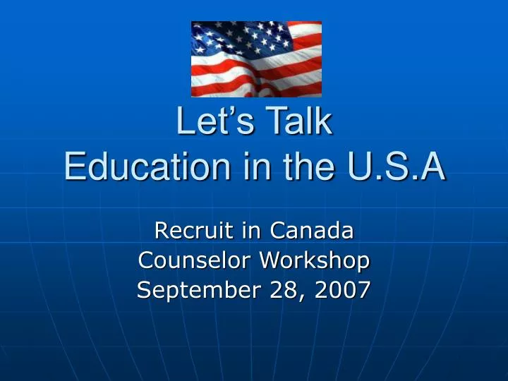 let s talk education in the u s a