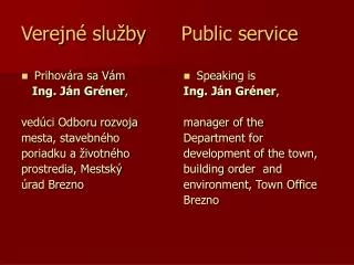 verejn slu by public service