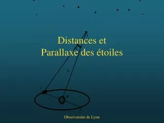 distances et parallaxe des toiles