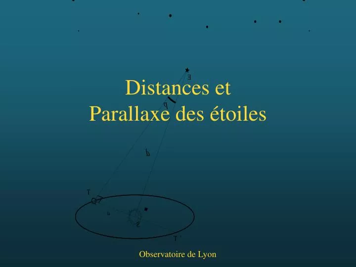 distances et parallaxe des toiles