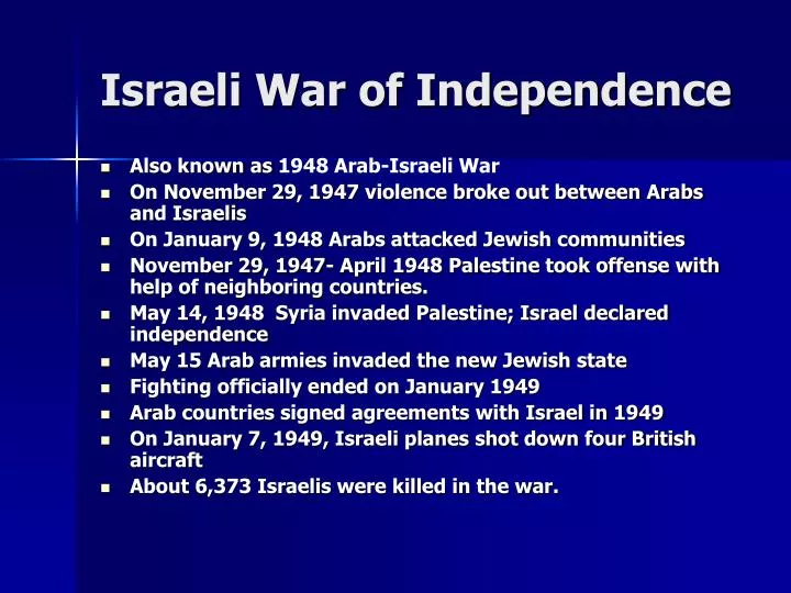 israeli war of independence